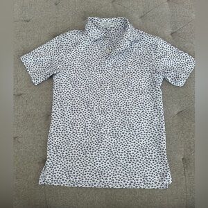 EUC PETER MILLAR PERFORMANCE JERSEY POLO ANGLERFISH FISH POLO SHIRT SIE SMALL